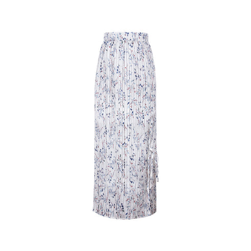 Adjustable Straps Pleated Skirt Floral Skirt - ROUTINE FASHION